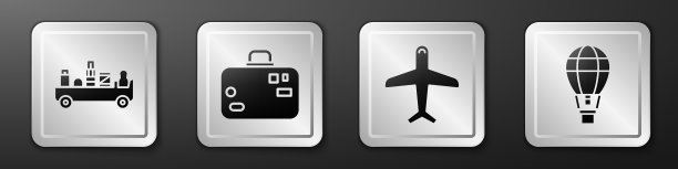 设置机场行李拖车手提箱飞机图片下载