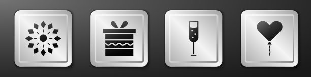 放烟花礼盒和玻璃香槟图片下载