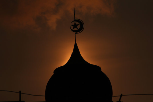 美丽的清真寺圆顶剪影图片下载