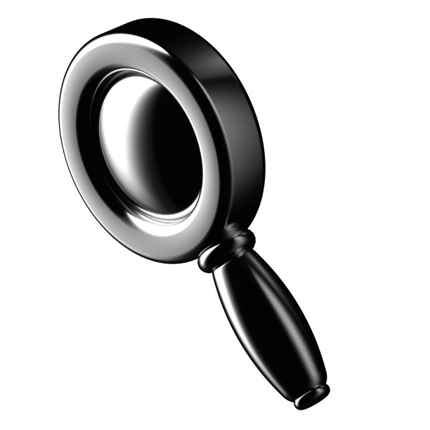 放大镜3D插图在卡通金属风格不是白色的背景。图片下载