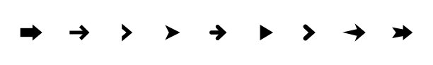箭头标志图标集。集合黑色箭头图标孤立在白色背景上。图片下载