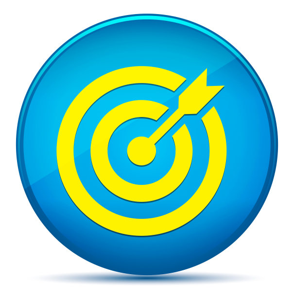 目标箭头图标现代平青蓝圆形按钮图片下载