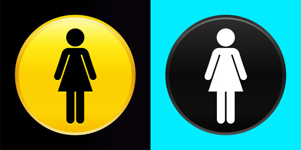 女人图标平面独家按钮设置图片下载