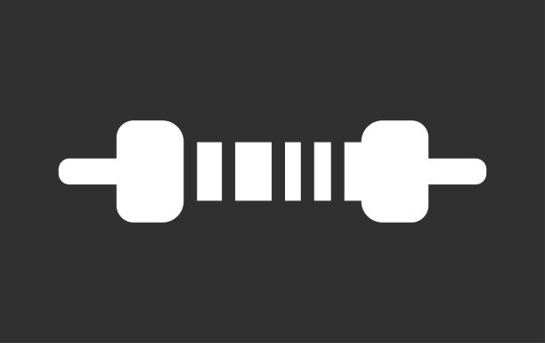 电阻器符号隔离矢量。通孔金属膜电阻1和4w图标图片下载