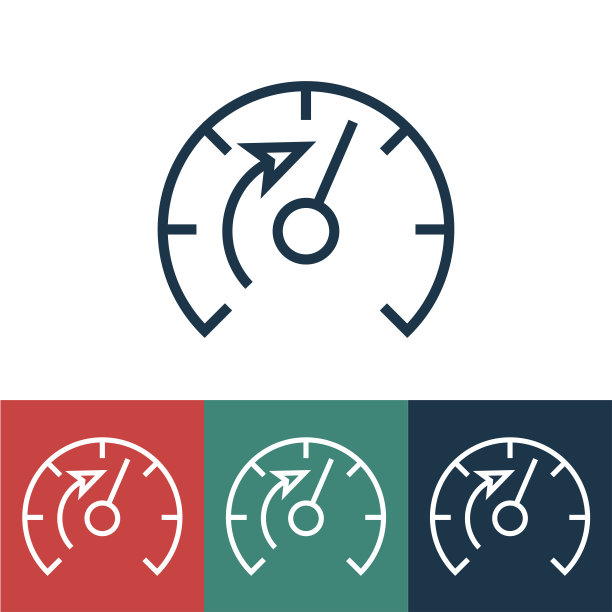 线性矢量图标与汽车仪表盘图片下载