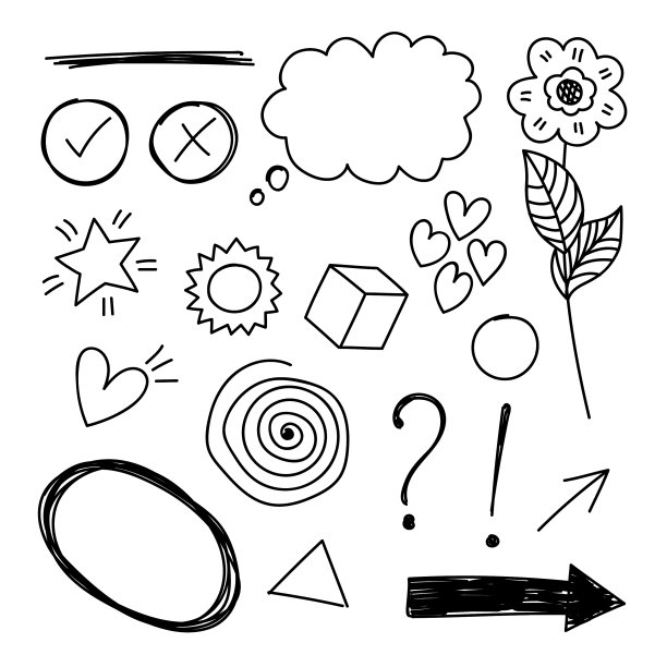 手绘集合元素图片下载