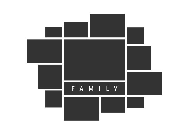 家庭照片拼贴框模板图片下载