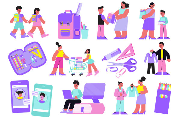 学校用品套装图片下载