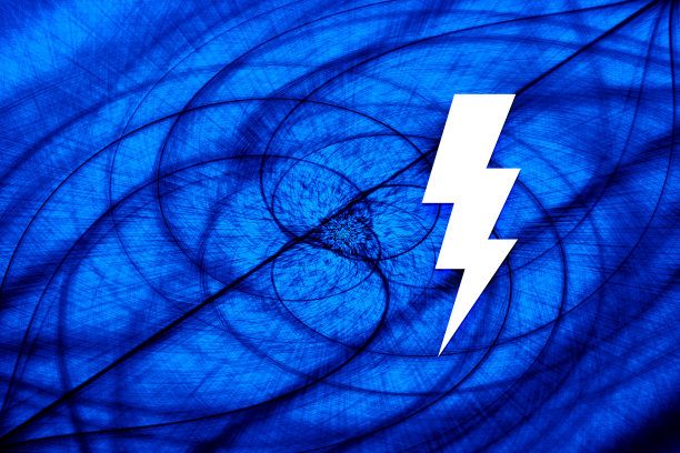 闪电闪电图标漩涡螺旋蓝色背景插图图片下载