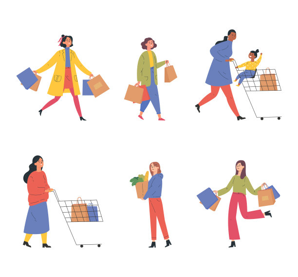 收集快乐购物的人图片下载