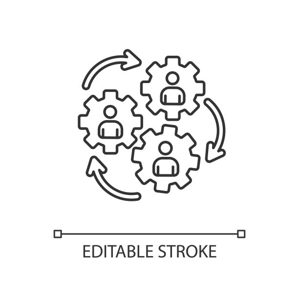 人体协同线性图标图片下载