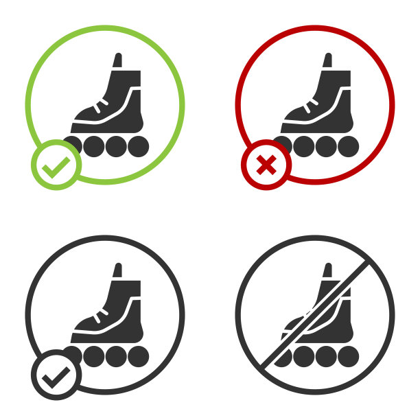 黑色轮滑图标孤立在白色图片下载