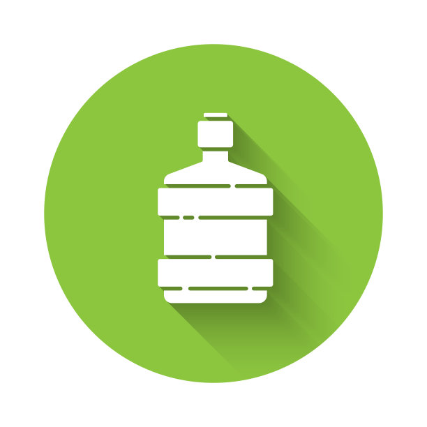 白色大瓶子与清洁水图标隔离图片下载