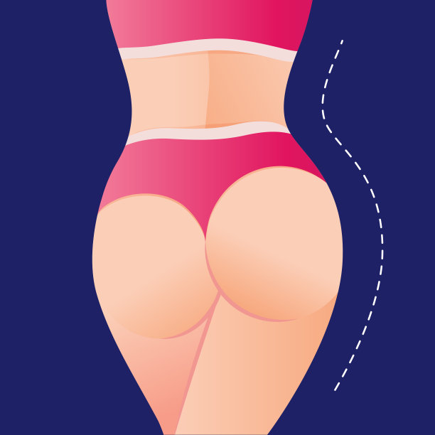 完美苗条、健美的年轻女孩的身体。运动女性在运动装，短裤臀部图标为移动应用程序，苗条的身体，矢量插图。图片下载