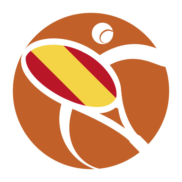 网球锦标赛图标与西班牙国旗图片下载