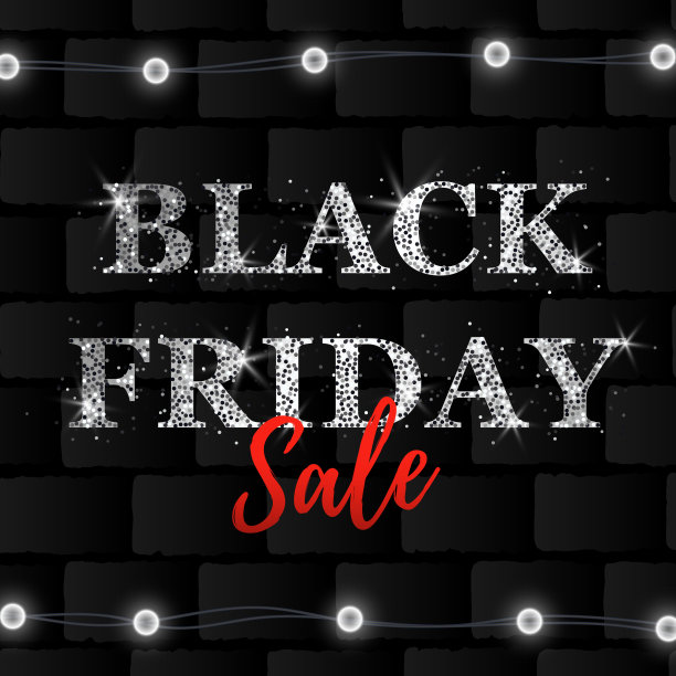 带花环的黑色星期五促销海报图片下载