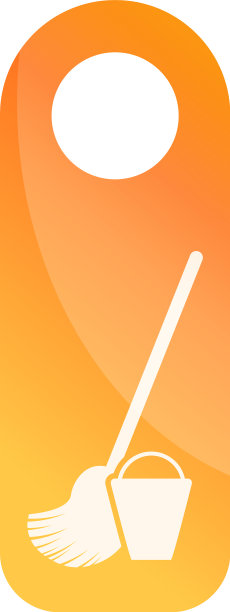 客房服务门标签图标卡通风格图片下载