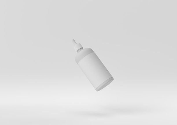 创造性的最小的纸的想法。概念白色化妆品与白色背景。3d渲染，3d插图。图片下载