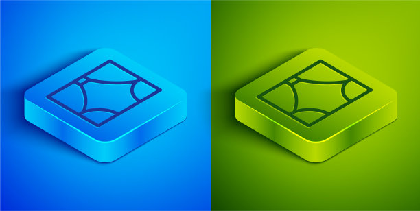 等距线窗帘图标孤立在蓝色和图片下载