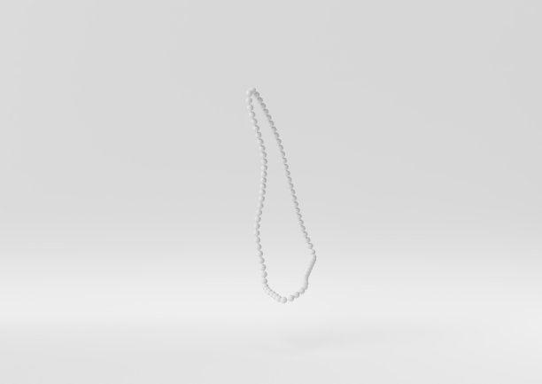 创造性的最小的纸的想法。概念白色珠宝与白色背景。3d渲染，3d插图。图片下载