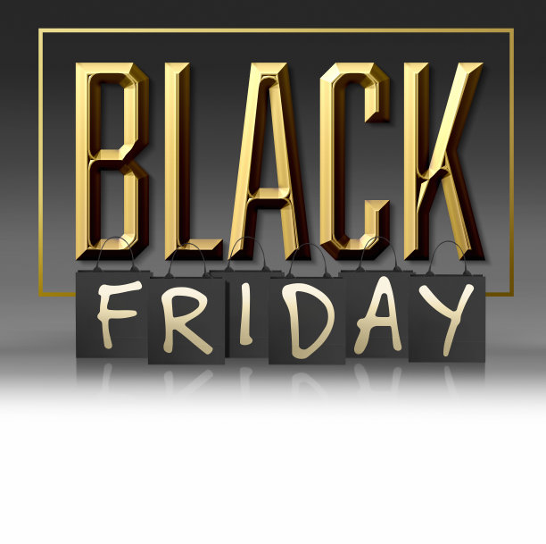 黑色星期五购物促销概念。三维渲染图片下载