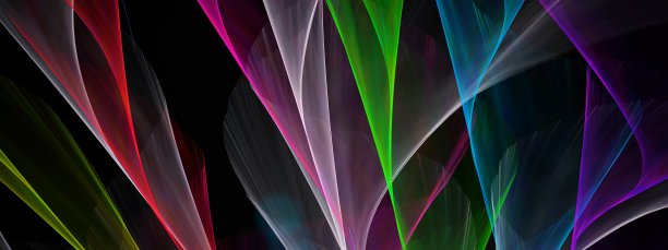 抽象彩虹波的三维插图图片下载