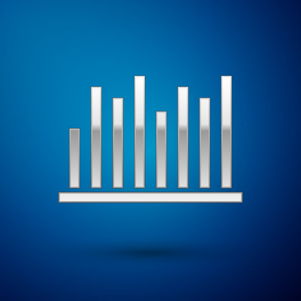 银饼图信息图图标孤立在蓝色图片下载