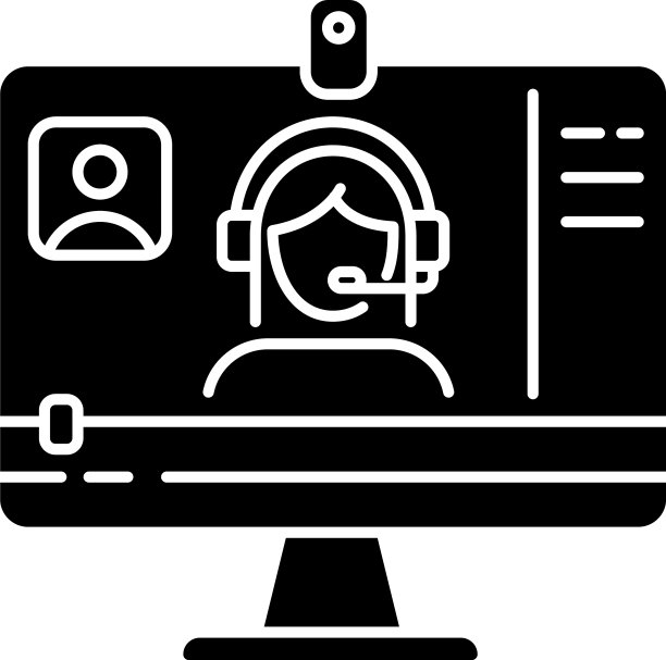 网络研讨会黑色符号图标图片下载