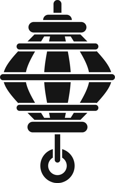 装饰中式灯笼图标简约风格图片下载