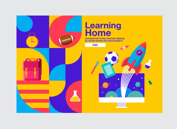 学习家居教育横幅模板图片下载