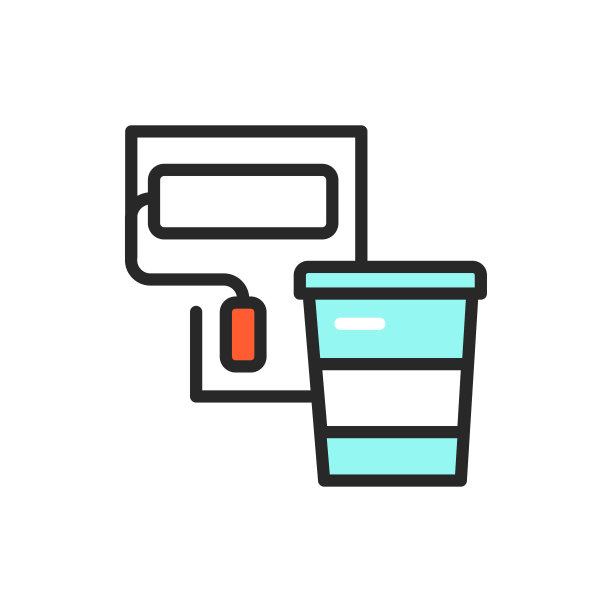 石膏板彩色线条图标。象形文字用于网页、手机应用、促销。图片下载