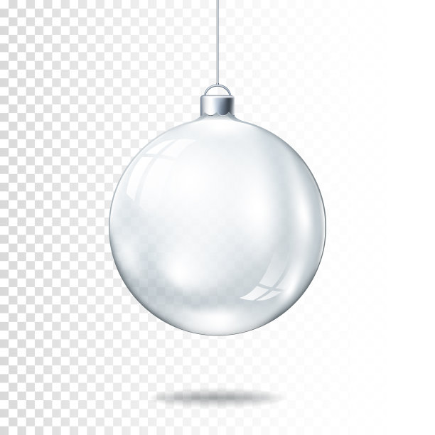 透明逼真的圣诞球孤立图片下载