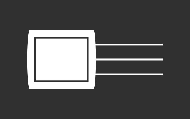 电子晶体管矢量图标在黑色背景。晶体管的符号说明图片下载