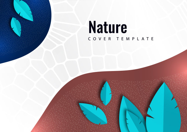 抽象的树叶，波浪，明亮的现代背景。生态学的概念。矢量插图。图片下载