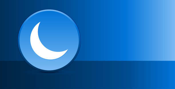 新月半月形图标玻璃现代蓝色按钮抽象背景素材图片