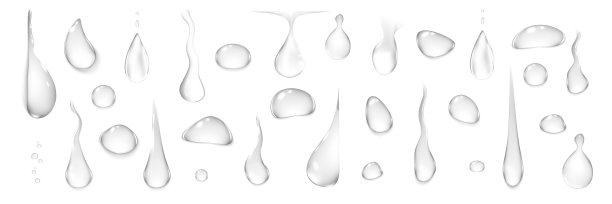 逼真的流动雨滴集收集图片下载