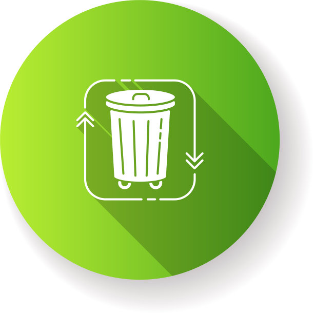 废物处理绿色平面设计长阴影图片下载