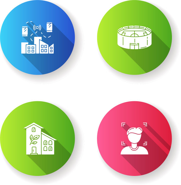 城市建筑平面设计长阴影字形图片下载