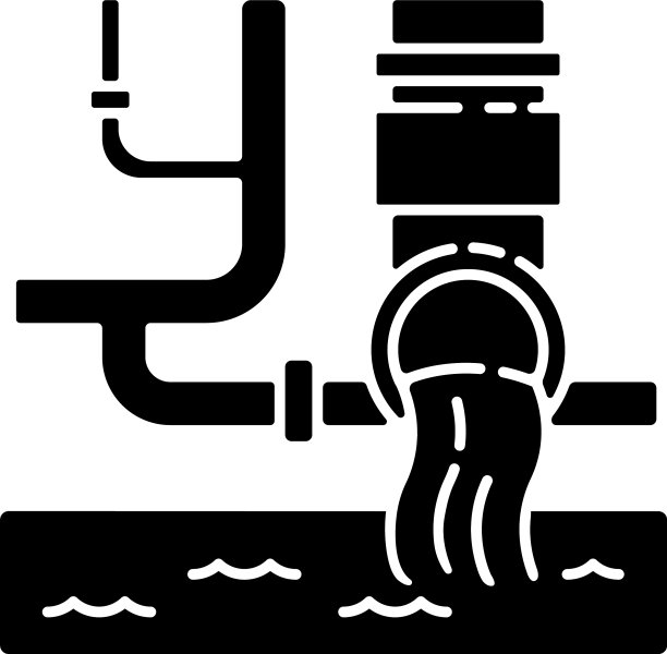 供水黑色字形图标图片下载