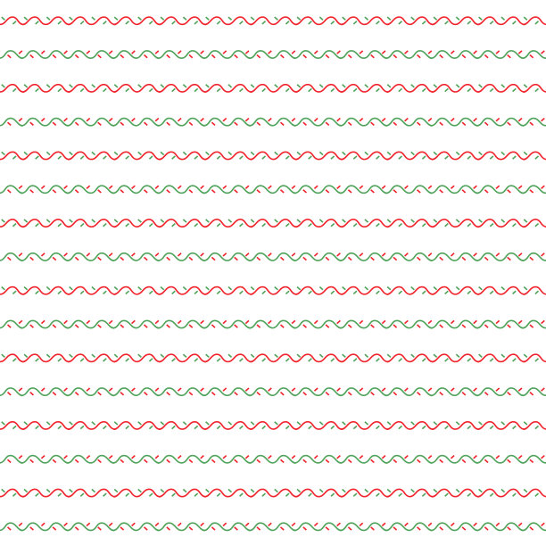 圣诞节无缝图案与红色和绿色的波浪条纹。图片下载