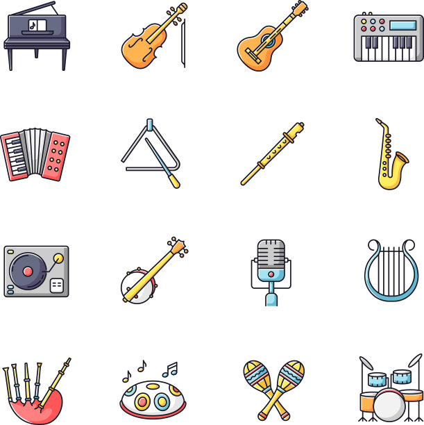 管弦乐器RGB颜色图标设置图片下载