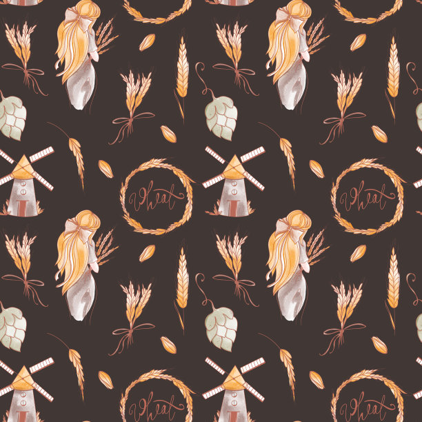 可爱可爱的趋势树枝和水果的啤酒花图片下载