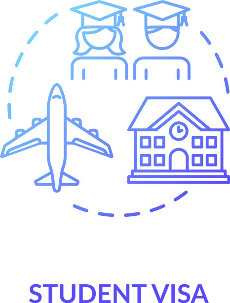 学生签证概念图标图片下载