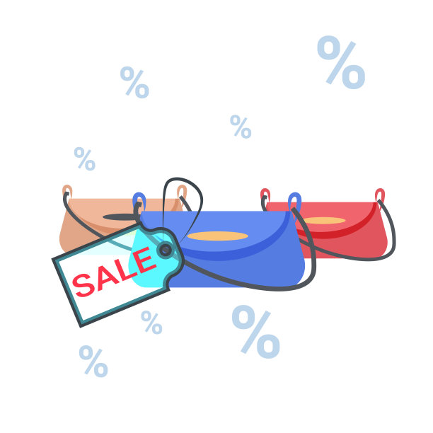 时尚女性手袋与销售标签黑色星期五折扣概念图片下载