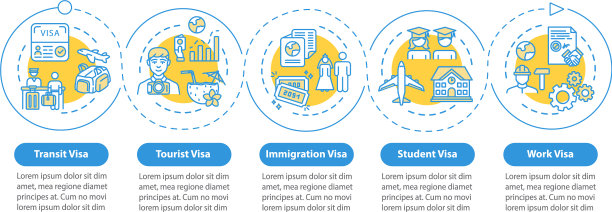 签证申请信息图表模板图片下载