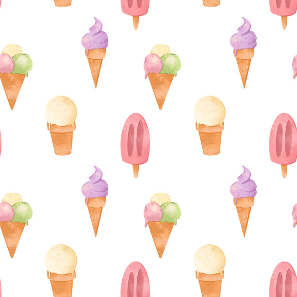 可爱的冰淇淋装在华夫饼杯里图片下载