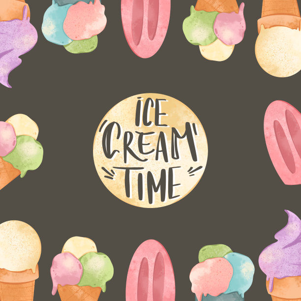 可爱的冰淇淋装在华夫饼杯里图片下载