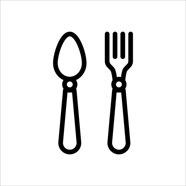 叉子和勺子餐厅图标图片下载