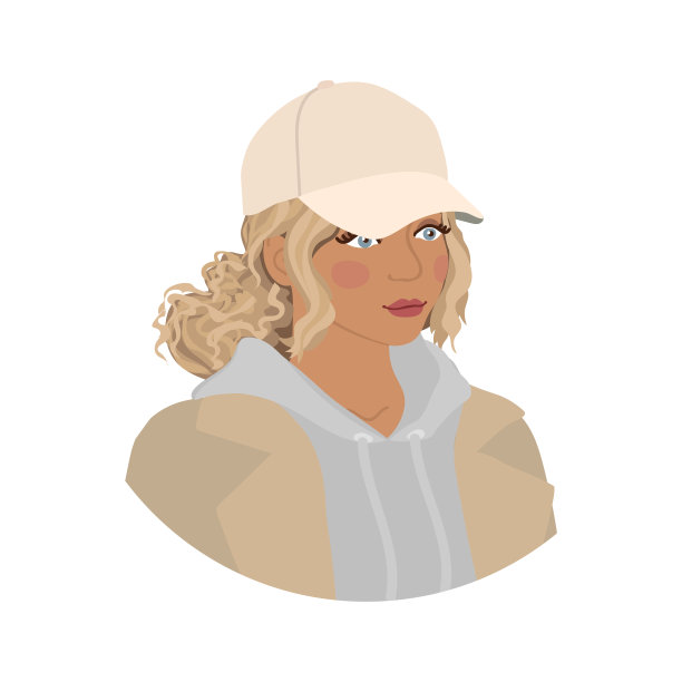 彩色插图的时尚女孩的发型图片下载