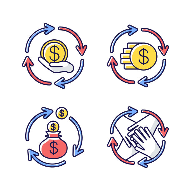 金融协同RGB颜色图标集图片下载